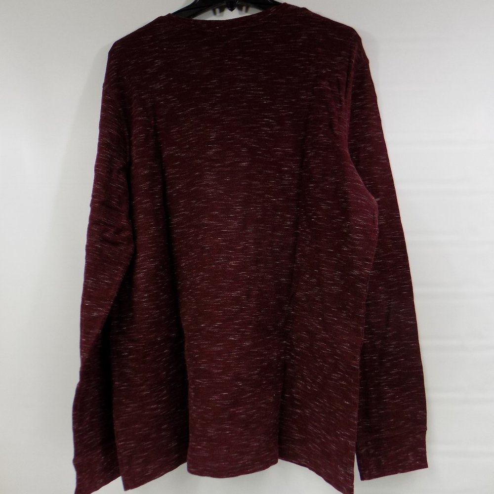 Marc Anthony Burgundy Heathered Long Sleeve Henley Size XXL Slim Fit - Picture 4 of 6